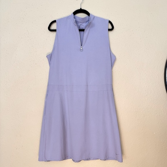 Nike | Purple Lilac Flex Floral Lace Zip Golf Tennis Pickleball Dress - Size L - Picture 4 of 8